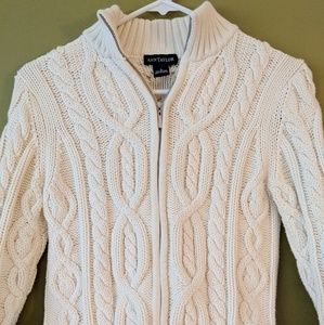 Zip-Up Cable Knit Sweater